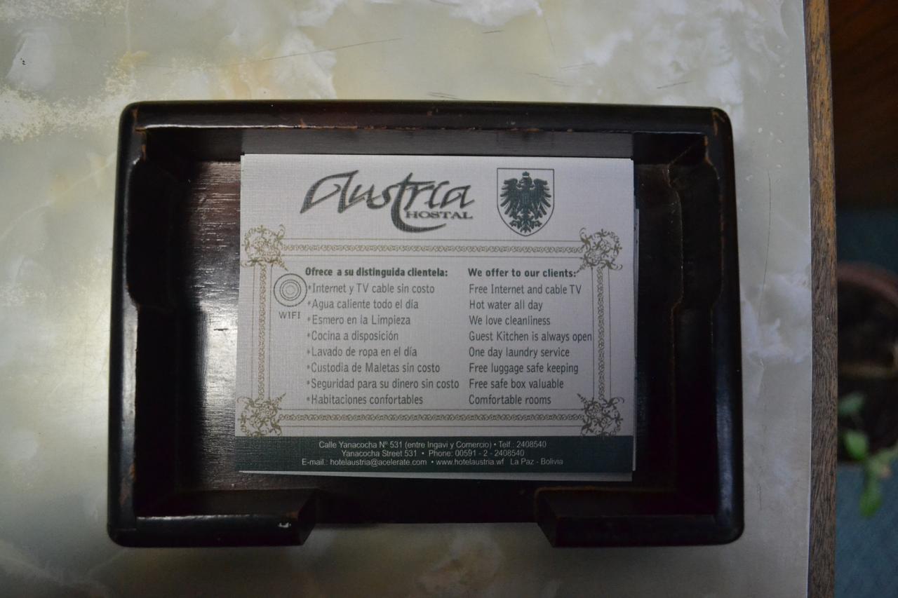 Hostal Austria La Paz Dış mekan fotoğraf